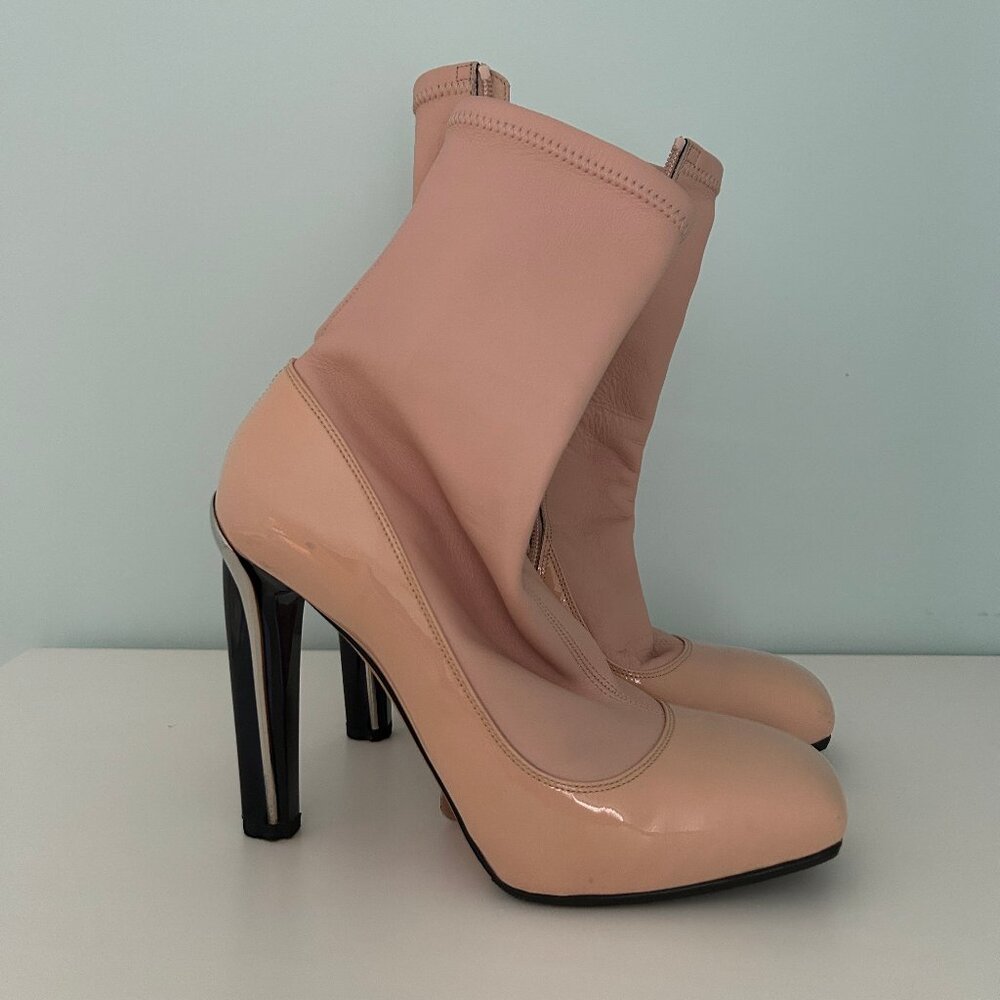 Alexander McQueen Leather Printed Sock Boots